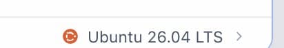 Status bar identifying the server as Ubuntu 26.04 LTS